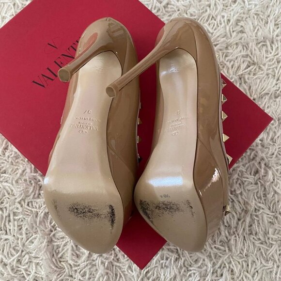 VALENTINO GARAVANI Authentic Rockstud Peep-toe Shoes - Picture 7 of 10